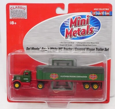 Mini Metals 31146, Del Monte Food's, White WC Tractor, Covered Wagon, HO Scale - Image 1 of 3