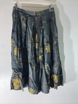 Womens Zara Eu 38 Uk 10 Dark Green Pattern Knee Length Casual A Line Skirt - Image 1 of 4