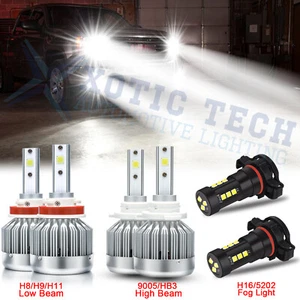 For GMC Sierra 1500 2500 3500 2007-2014 LED Headlights High Low + Fog Light Bulb - Picture 1 of 12