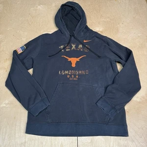 Nike Texas Longhorns Men's Large Hoodie Sweatshirt Black Camo Flag Veterans Day - Picture 1 of 9