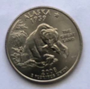 2008 D Alaska State Quarter AU about Uncirculated w/ most other states available - Picture 1 of 5