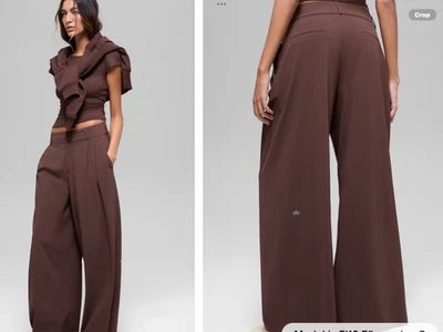 alo yoga High-Waist Deamscape Trouser (Reg.)in Brownstone, NWT, XS, orig$148 - Image 1 of 3