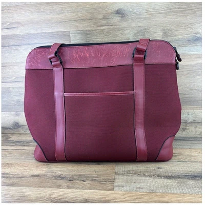 L.L. Bolso de Mano Bean Grande Cuero Rojo Dos Tonos Muerte Años 70 80 Foto 1 de 4