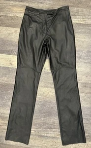 Wilsons Leather Maxima Black High Rise Leather Pants Size 12 (30x35”) Raw Cut - Picture 1 of 16