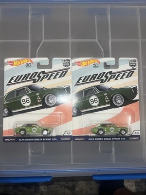 Lote de 2 Hot Wheels Real Riders Euro Speed Alfa Romeo Giulia Sprint GTA #96 1/5 Foto 1 de 4