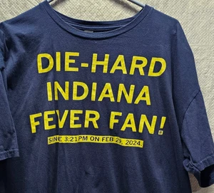 Mens Indiana Fever T Shirt Size 2XL Die-Hard Indiana Fan WNBA Basketball - Picture 1 of 4