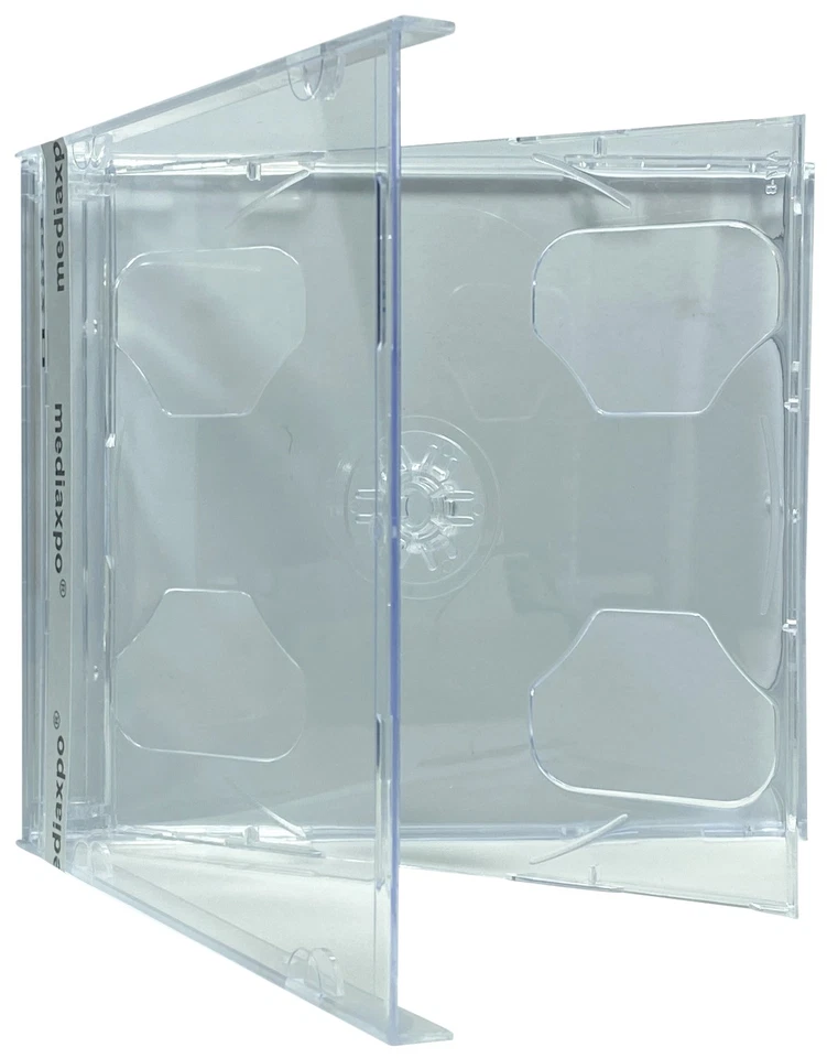 Mediaxpo BRAND 10 Standard Clear Smart Tray Double CD JEWEL Case