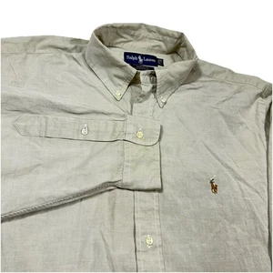 Polo Ralph Lauren Hombre’s 17 34 Gris Yarmouth Camisa Algodón Oxford Abotonada - Imagen 1 de 9