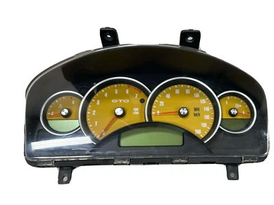 Used GM 92172959 Yellow Instrument Gauge Cluster 2004-2006 GTO Unkown Miles - Image 1 of 4