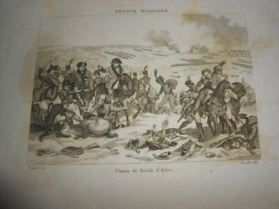 1836 ENGRAVING BATTLEFIELD OF Preussisch-Eylau RUSSIA Bagrationovsk Napoleon - Image 1 of 2