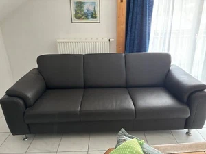sofa gebraucht, kunstleder, schwarz - Bild 1 von 1