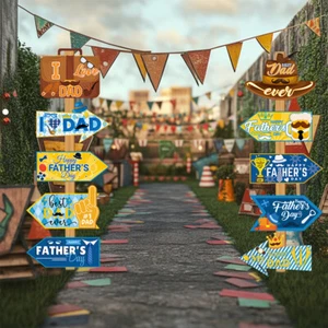 10pcs Father's Day Yard Signs Outdoor Decoration I Love Dad Yard Stake Decor _t - Bild 1 von 8