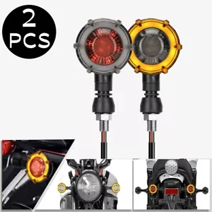 Luz trasera intermitente de freno ámbar rojo bala LED para motocicleta para Harley - Imagen 1 de 9