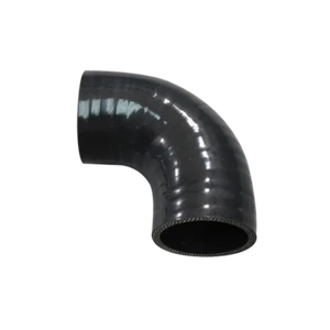 CXR 1.75" 90 Degree 65mm Enforced Universal Black Silicon Elbow Hose Coupler - Imagen 1 de 1