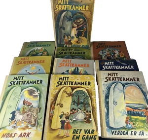 Vintage Rare Childrens Books Mitt Skattkammer Norwegian books, 10 x Volume set - Picture 1 of 24