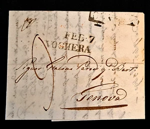 Italian Stampless Letter - Feb 7, 1822 Milano to Genova. Appears to be business - Picture 1 of 4
