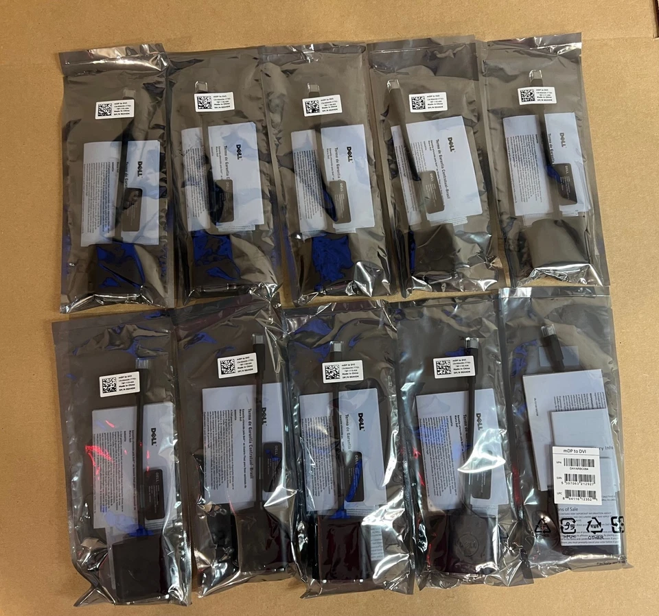 10 NEW Genuine Dell Mini DisplayPort to DVI Video Adapter mDP to DVI (0G44DK) - Image 1 of 4