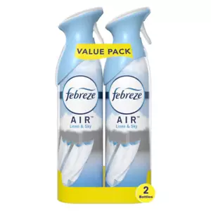 Febreze Odor-Eliminating Air Freshener Spray, Linen and Sky, 2 Ct - Pack of 2 - Picture 1 of 14