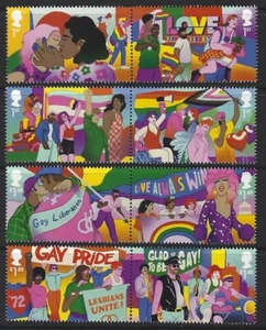 GREAT BRITAIN 2022 PRIDE SET OF 8 IN PAIRS UNMOUNTED MINT, MNH - Picture 1 of 1