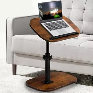 C Table End Table Adjustable Height, 360° Swivel & Flip Top TV Tray Laptop Table - Picture 1 of 7