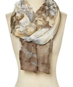 Bufanda Marrón Viscosa Abstracta Moda Bufandas para Mujer Diseñador Envolvente Bufanda Estola - Imagen 1 de 9