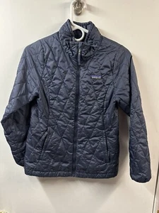 Kids Patagonia Blue Puff Diamond Quilted Jacket Outdoor Play Warmth Kids L 12 - Picture 1 of 9