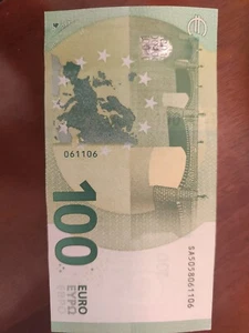 Banconota 100 euro Italia Draghi 2019 NC qFDS SA5058061106 Con 6 Sfasato. - Bild 1 von 7