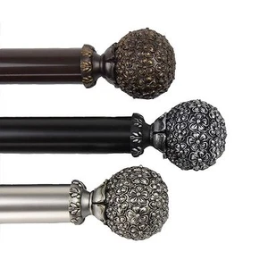 Flourish 1.5" Curtain Rod Adjustable Drapery Rod 28"-215" (5 sizes, 3 colors) - Picture 1 of 4