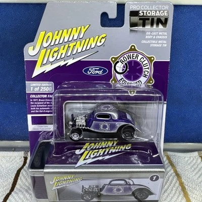 JOHNNY LIGHTNING TIN 1:64 JLCT013 1934 FORD COUPE CROWER CAMS (PURPLE & SILVER) - Image 1 of 3