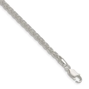 Sterling Silver 3.5mm Diamond-cut Square Spiga Chain - Picture 1 of 4