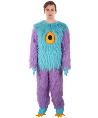 HPO Adulto Unisex Peludo Arco Iris Monstruo Disfraz y Paquete Conjunto con Máscara Foto 1 de 4