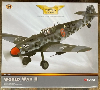 CORGI AVIATION ARCHIVE 1:32 scale MESSERSCHMITT BF 109G "RED 6" ATTACK by NIGHT  - Image 1 of 4