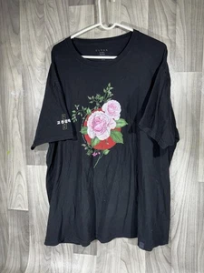 CLOAK Black Graphic Tee - Floral Design 3XL - Picture 1 of 3