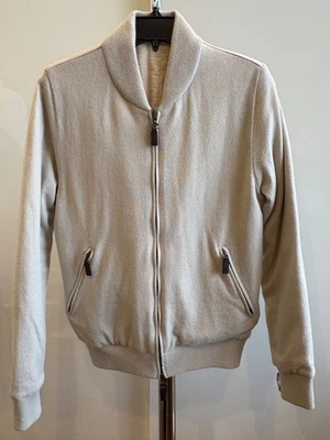 CANALI Mens 100% Cashmere Reversible Zip-Up Bomber Jacket SIZE 48/US 38 Italy - Image 1 of 4