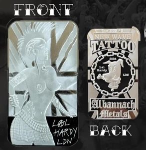 Albannach Metals Tattoo Punk Artist Lal Hardy 1 Oz .999 Silver Proof Art Bar #3 - Picture 1 of 1