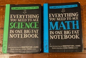 TWO BOOKS Everything You Need * To Ace Math * To Ace Science MIDDLE SCHOOL - Picture 1 of 8