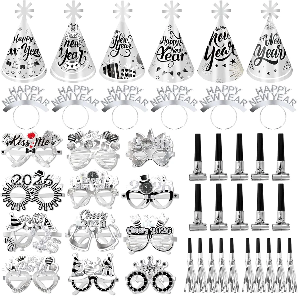 Decorazioni Capodanno 2026, Cappellini Happy New Year, Cerchietto per Capelli, O - Immagine 1 di 4