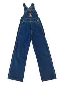 Vintage Clemson Tigers Liberty Youth Size 8 Bib Overalls Denim Made in USA Nice - Picture 1 of 11