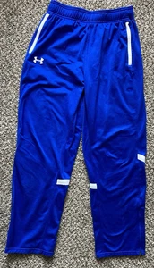 Under Armour Qualifier Warm Up Track Pant Men's Medium Blue Zip Pockets/Ankle - Picture 1 of 11