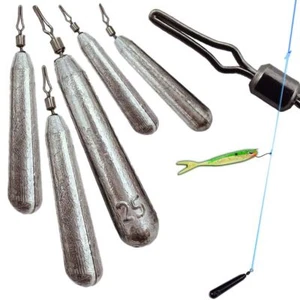 Drop Shot Latch Wirbel Klemmöse GRAU Raubfisch Blei Life-ORANGE Klemmblei Sinker - Bild 1 von 7