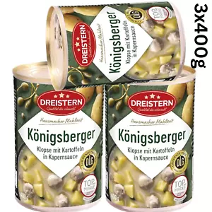 3x Dreistern Königsberger Klopse mit Kartoffeln in Kapernsauce 3x400g Neu - Bild 1 von 1
