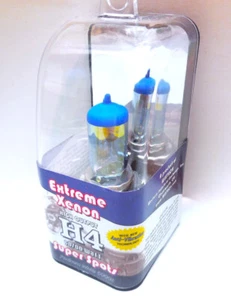 WIXTECH H4 EXTREME XENON SUPER SPOTS 60/80 WATT PLATINUM WHITE 5000K H.O. BULB - Picture 1 of 8