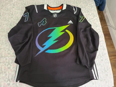 Adidas MIC Tampa Bay Lightning x Devil Rays authentic Victor Hedman jersey rare Cover