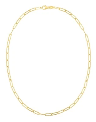 18k Yellow Gold PAPERCLIP Link Chain Necklace 24 Inch  2.5MM 6 Grams - Image 1 of 4