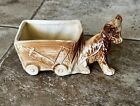Vintage McCoy Art Pottery Dog Pulling Wagon Planter Pot