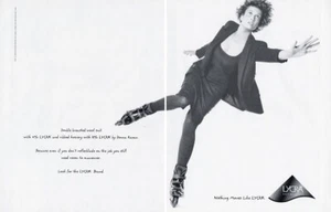 1994 Lycra Donna Karen rollerblading Hosiery pantyhose 2-page MAGAZINE AD - Picture 1 of 1
