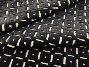 Brunschwig & Fils Geometric Square Cut Velvet Fabric SAVANNE VELVET ONYX 8.25 yd - Picture 1 of 4