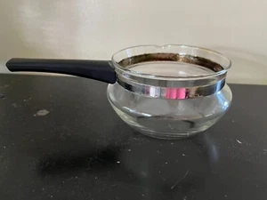 Vintage Pyrex clear Glass 2 Cup Coffee Carafe Pot Gold Handle *No Lid* - Picture 1 of 4