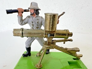 Old Vintage Britains Gatling Gun Soldier Civil War Made in England Toy - Picture 1 of 10