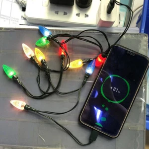 Christmas LED Fairy String Lights Xmas USB Charger Cable Cord For Samsung iPhone - Picture 1 of 15